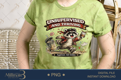 Unsupervised and Thriving PNG, Funny Raccoon Digital Design, Product Image 3