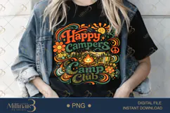 Happy Campers Club PNG, Retro Camping Sublimation Design, Ca Product Image 3
