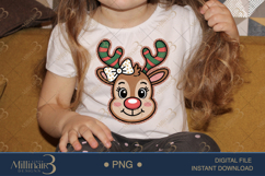 Funny Christmas Reindeer Head PNG for Kids | Cute Holiday Cl Product Image 3