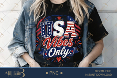 USA Vibes Only PNG, Patriotic Fourth of July Sublimation Des Product Image 3