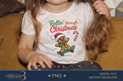 Rollin&#039; Through Christmas PNG | Gingerbread Skateboarding Su Product Image 3