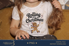 Rolling Into Christmas PNG Clipart | Gingerbread Roller Skat Product Image 3