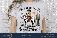 I Do A Thing Called What I Want PNG Cowboy Frog on Horse Cli Product Image 3