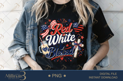 Red White and Blessed PNG, Patriotic Christian Sublimation D Product Image 3