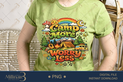 Camp More Worry Less PNG, Retro Camping Sublimation Design, Product Image 3