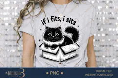 If I Fits, I Sits Cat PNG Sublimation ,Funny Cats Product Image 2