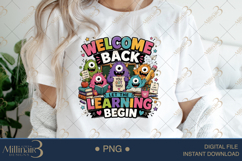Welcome Back Let the Learning Begin PNG, Funny Teacher Monsters Product Image 3