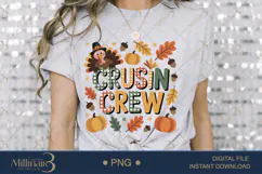 Cousin Crew Turkey Thanksgiving PNG| Cute Fall Family Shirt Product Image 3