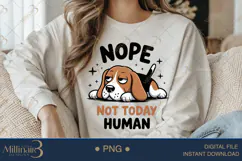 Nope Not Today Human PNG | Lazy Beagle Dog Clipart Product Image 3