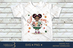 Am Black History Girl PNG for Kids, Black History Month Shir Product Image 3