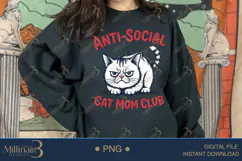 Anti-Social Cat Mom Club PNG | Grumpy Cat Clipart Product Image 3