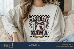 Baseball Mama Coquette Bow PNG | Coquette Bow Sports Png Product Image 2