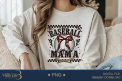 Baseball Mama Coquette Bow PNG | Coquette Bow Sports Png Product Image 2
