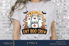 Spooky ENT Boo Crew PNG |Funny Nurse Sublimation Product Image 3