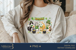Lucky Cats St Patricks Day PNG, Cute Shamrock Cat Clipart Wi Product Image 3