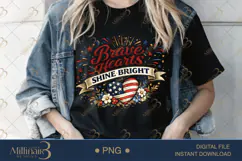 Brave Hearts Shine Bright PNG, Inspirational Quote PNG, Kids Product Image 3