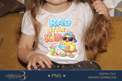 Rad Little Kid PNG Cute Summer Kids Shirt Design, Cool Duck Product Image 3