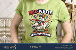 Red White And Slightly Feral PNG, Funny Patriotic Goose Subl Product Image 3