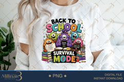 Back to School Survival Mode PNG, Funny Teacher Monster Desi Product Image 3