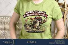 Zero Plans Maximum Chaos PNG, Funny Raccoon Digital Design, Product Image 3