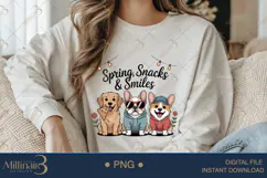 Spring Snacks & Smiles PNG | Cute Dogs in Hoodies Clipart Product Image 3