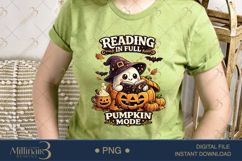 Reading in Full Pumpkin Mode PNG, Cute Halloween Book Lover Product Image 3