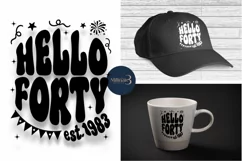 Hello Forty 40th Years Birthday SVG PNG Sublimation Product Image 3