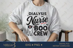 Dialysis Nurse Boo Crew SVG PNG, Funny Halloween Nurse SVG, Product Image 3