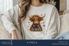 Halloween Highland Cow Sublimation PNG | Happy Halloween Product Image 4