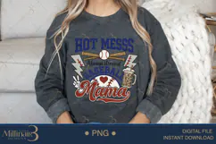 Hot Mess Baseball Mama PNG | Coquette Bow Sports Png Product Image 4