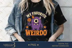 My Favorite Weirdo PNG, Funny Halloween Quote Design, Cute S Product Image 4