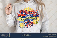 Liberty and Lemonade PNG, Patriotic Summer Sublimation Desig Product Image 4