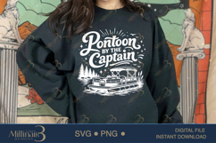 Pontoon Captain SVG PNG, Funny Lake Boat Shirt Design, Summe Product Image 4