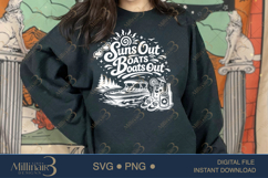 Suns Out Boats Out SVG PNG, Funny Lake Boat Shirt Design, Product Image 4