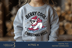 Berry Cool Christmas Vibes PNG | Polar Bear Sledding Sublima Product Image 4