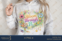Bloom Through It PNG Watercolor Floral Wreath Design, Boho C Product Image 4