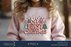 My First Christmas PNG | Funny Baby Holiday Design with Emoj Product Image 4