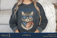 Meowica 4th of July Cute Patriotic Cat |Funny 4th of July Product Image 4