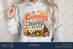 Camping Is My Happy Place PNG, Retro Camper Sublimation Desi Product Image 4