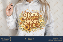 Home Is Where Mom Is PNG, Watercolor Sunflower Floral Design Product Image 4