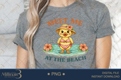 Meet Me At The Beach PNG Cute Duck Summer Clipart | Tropical Product Image 4