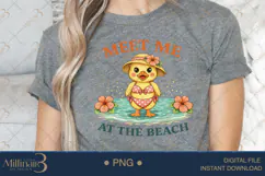 Meet Me At The Beach PNG Cute Duck Summer Clipart | Tropical Product Image 4
