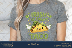 Irish You Were Taco PNG, Funny St Patricks Day Taco Clipart Product Image 4