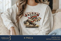 Funny Chaos Is My Cardio PNG, Raccoon Sublimation Design, Fu Product Image 4