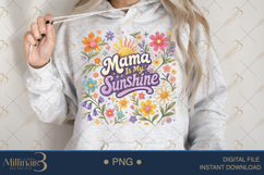 Blooming Mama Groovy Floral Bundle PNG, 20 Retro Mom Designs Product Image 5