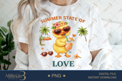 Summer State of Love PNG Cute Duck Tropical Clipart | Funny Product Image 1