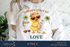 Summer State of Love PNG Cute Duck Tropical Clipart | Funny Product Image 1