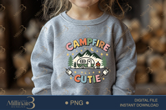 Campfire Cutie PNG, Cute Retro Camping Design with Camper Product Image 4