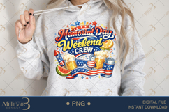 Memorial Day Weekend Crew PNG, Patriotic Party Sublimation Product Image 4