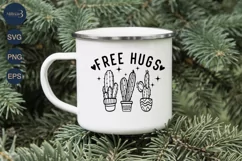 Free Hugs Svg |Funny Design|Valentine's Day Cut File|Cactus Product Image 4